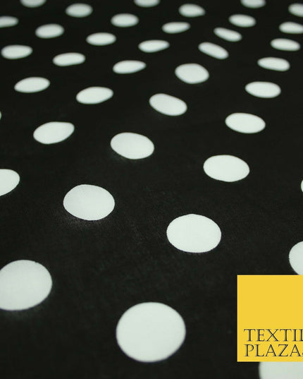 White 2cm Spotted Polka Dot Printed Poly Cotton Fabric Polycotton Face Mask