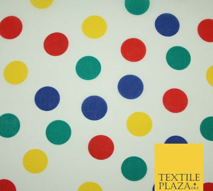 Multicolour Spotted Polka Pin Dot Printed Poly Cotton Fabric Polycotton Mask