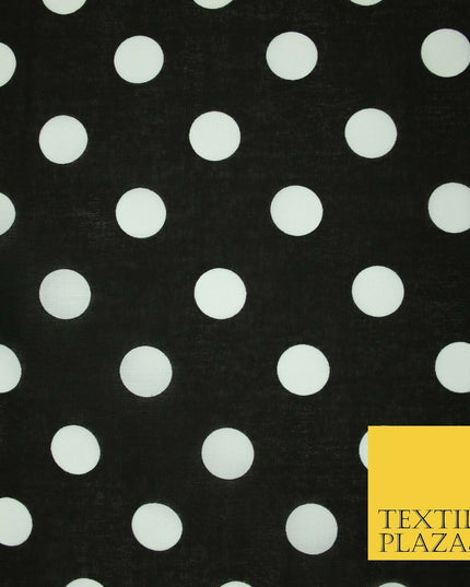 White 2cm Spotted Polka Dot Printed Poly Cotton Fabric Polycotton Face Mask