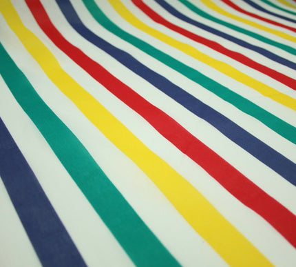 Multicolour Clown Striped Printed Poly Cotton Fabric Polycotton Dress Craft Mask