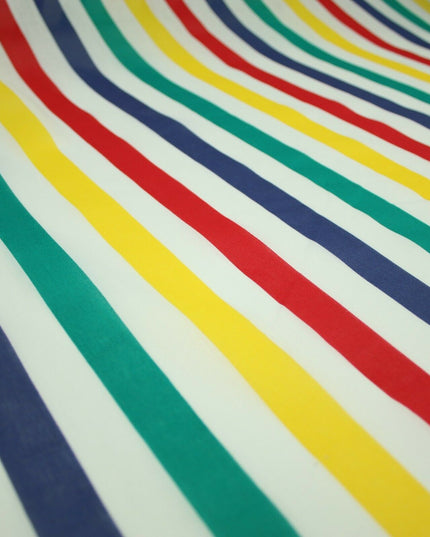 Multicolour Clown Striped Printed Poly Cotton Fabric Polycotton Dress Craft Mask