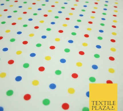 Multicolour Spotted Polka Pin Dot Printed Poly Cotton Fabric Polycotton Mask