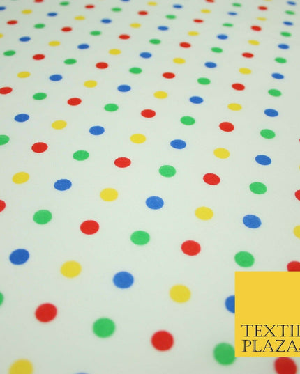 Multicolour Spotted Polka Pin Dot Printed Poly Cotton Fabric Polycotton Mask