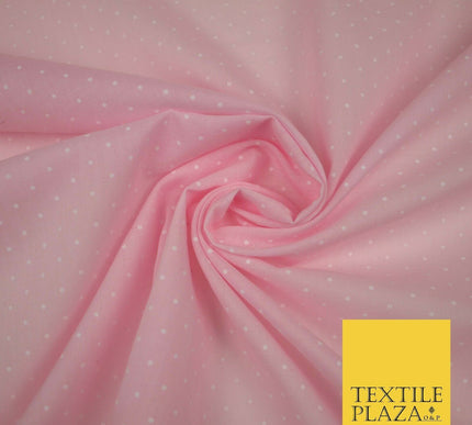 Pastel Shade Spotted Polka PIN DOT Printed Poly Cotton Fabric Polycotton Mask