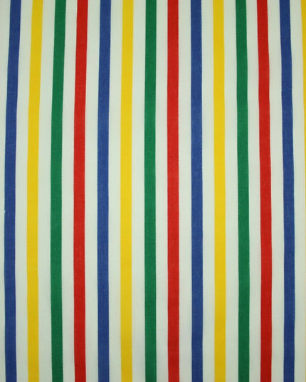 Multicolour Clown Striped Printed Poly Cotton Fabric Polycotton Dress Craft Mask