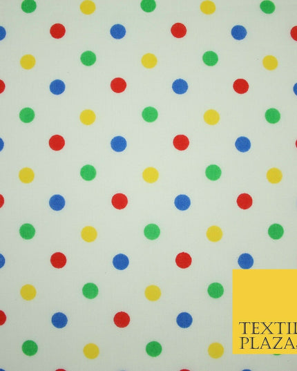 Multicolour Spotted Polka Pin Dot Printed Poly Cotton Fabric Polycotton Mask