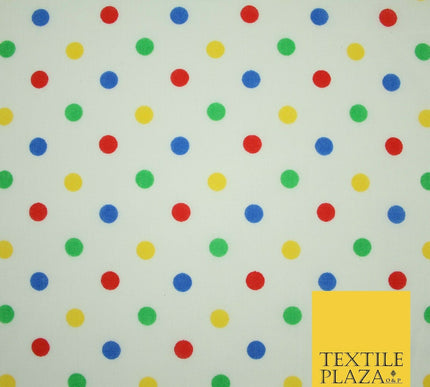 Multicolour Spotted Polka Pin Dot Printed Poly Cotton Fabric Polycotton Mask