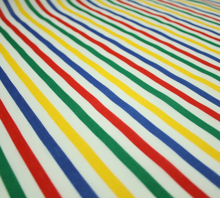 Multicolour Clown Striped Printed Poly Cotton Fabric Polycotton Dress Craft Mask