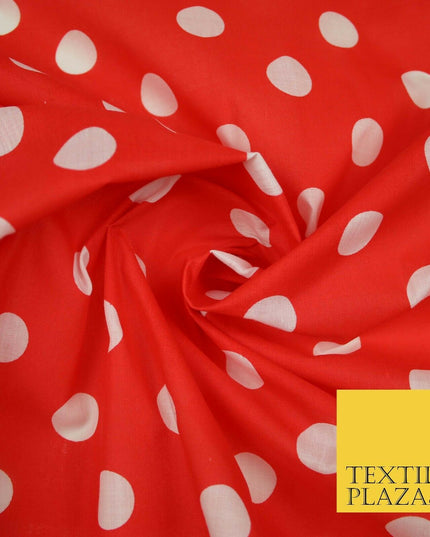 White 2cm Spotted Polka Dot Printed Poly Cotton Fabric Polycotton Face Mask