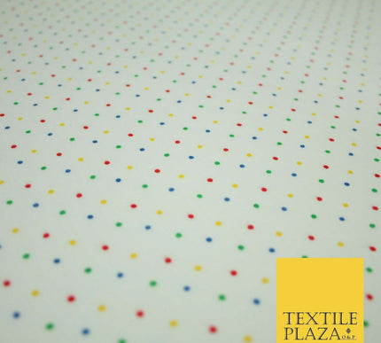 Multicolour Spotted Polka Pin Dot Printed Poly Cotton Fabric Polycotton Mask