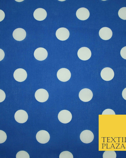 White 2cm Spotted Polka Dot Printed Poly Cotton Fabric Polycotton Face Mask