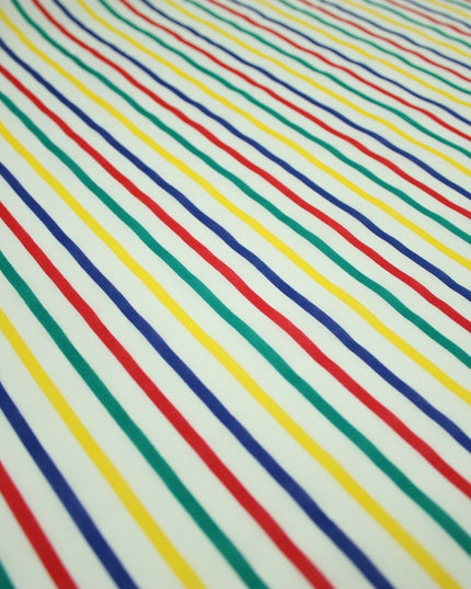 Multicolour Clown Striped Printed Poly Cotton Fabric Polycotton Dress Craft Mask