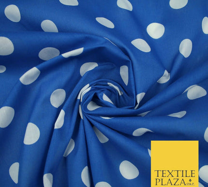 White 2cm Spotted Polka Dot Printed Poly Cotton Fabric Polycotton Face Mask