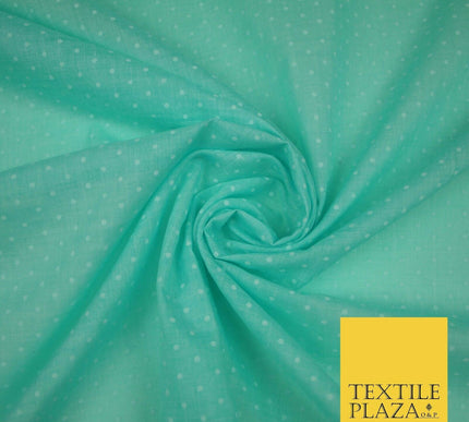 Pastel Shade Spotted Polka PIN DOT Printed Poly Cotton Fabric Polycotton Mask