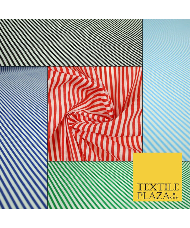 3mm Hickory Railroad Striped Lines Printed Poly Cotton Fabric Polycotton Craft