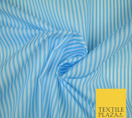 3mm Hickory Railroad Striped Lines Printed Poly Cotton Fabric Polycotton Craft