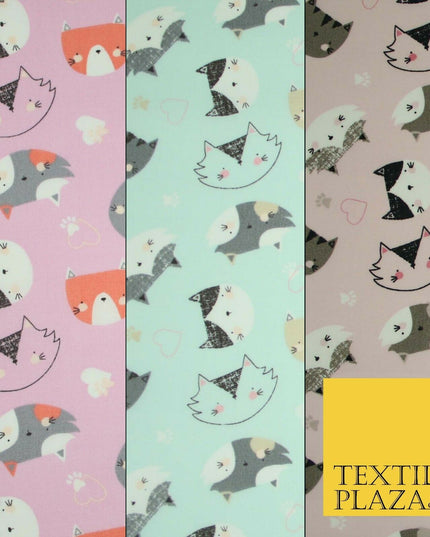 Pussycats Hearts Paws Printed 100% Cotton Poplin Fabric Craft Face Masks Dress