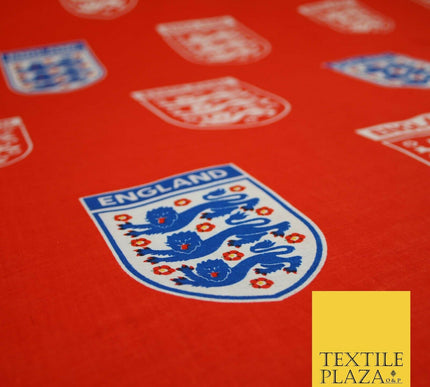 Red England Three Lions Football Emblem Badge 100% COTTON Print Fabric Masks 68"