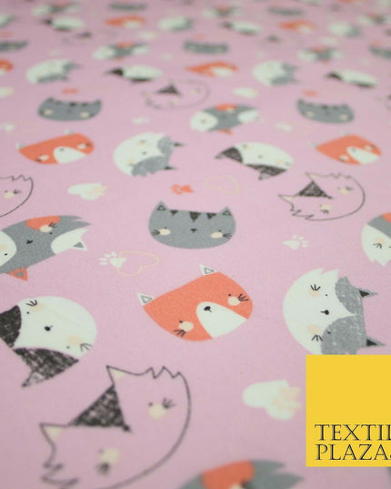 Pussycats Hearts Paws Printed 100% Cotton Poplin Fabric Craft Face Masks Dress