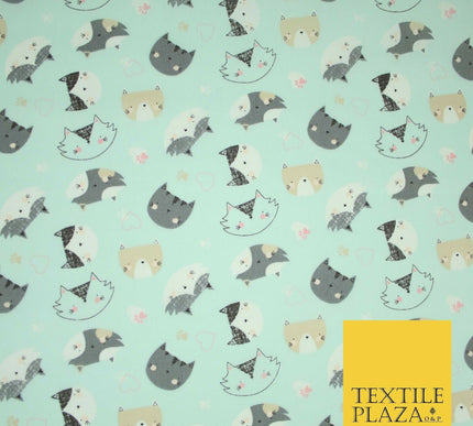 Pussycats Hearts Paws Printed 100% Cotton Poplin Fabric Craft Face Masks Dress