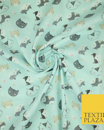 Pussycats Hearts Paws Printed 100% Cotton Poplin Fabric Craft Face Masks Dress