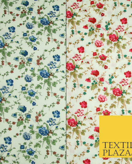 Watercolour Floral Ditsy Printed 100% Cotton Poplin Fabric Dress Face Mask 59"