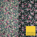 Pansy Cluster Floral Ditsy Printed 100% Cotton Poplin Fabric Dress Face Mask 59"