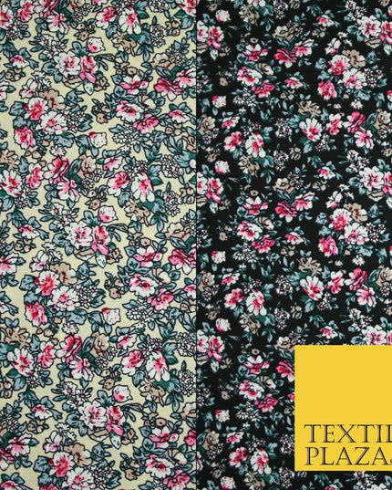 Pansy Cluster Floral Ditsy Printed 100% Cotton Poplin Fabric Dress Face Mask 59"