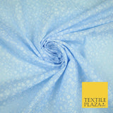 Mini Petunia Ditsy Flower Printed Pastel Poly Cotton Fabric Polycotton Craft 45"