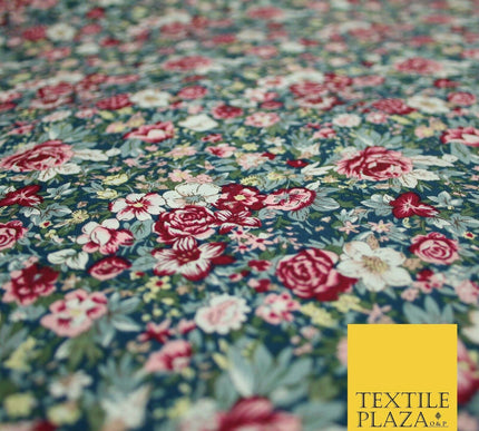 Mix Floral Flower Ditsy Printed 100% Cotton Poplin Fabric Dress Craft Mask 59"