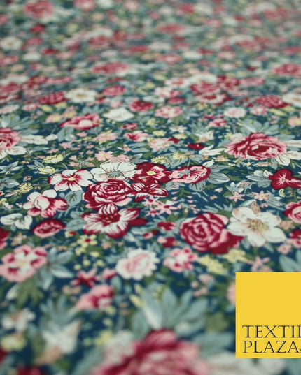 Mix Floral Flower Ditsy Printed 100% Cotton Poplin Fabric Dress Craft Mask 59"