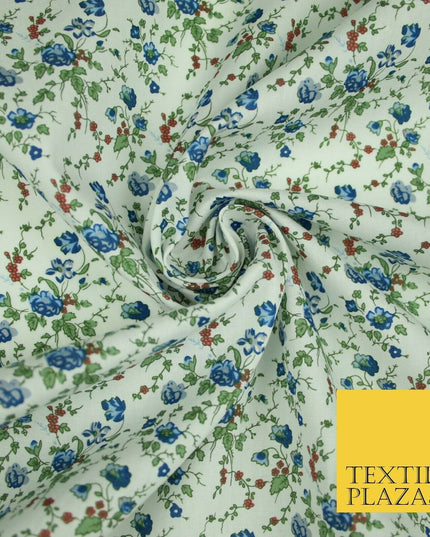 Watercolour Floral Ditsy Printed 100% Cotton Poplin Fabric Dress Face Mask 59"