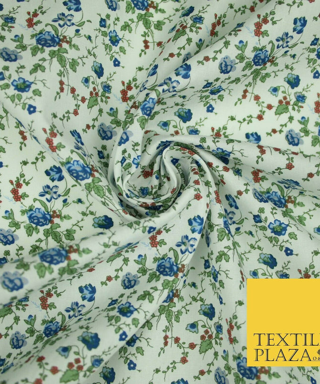 Watercolour Floral Ditsy Printed 100% Cotton Poplin Fabric Dress Face Mask 59"