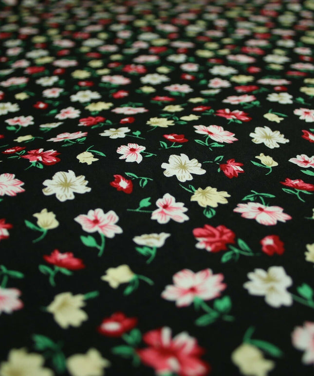 Floral Mini Peony Flower Printed 100% Cotton Poplin Fabric Dress Face Masks 59"