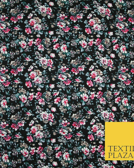 Pansy Cluster Floral Ditsy Printed 100% Cotton Poplin Fabric Dress Face Mask 59"