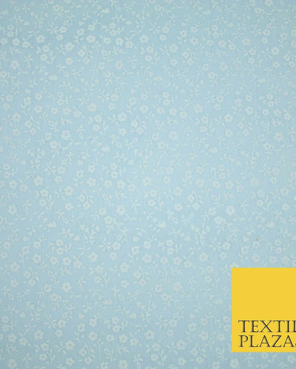 Mini Petunia Ditsy Flower Printed Pastel Poly Cotton Fabric Polycotton Craft 45"