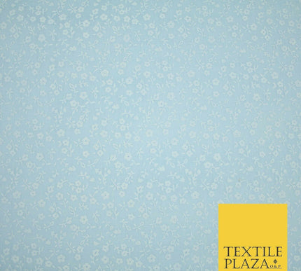 Mini Petunia Ditsy Flower Printed Pastel Poly Cotton Fabric Polycotton Craft 45"