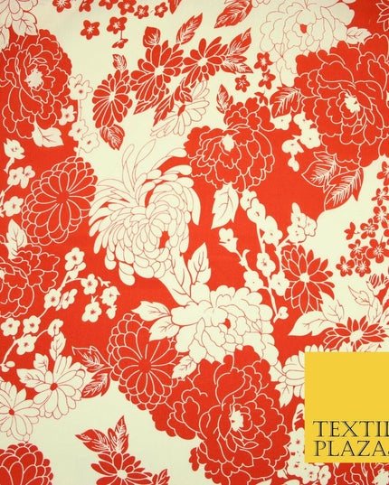 Artsy Floral Dahlia Blossom Printed 100%Cotton Poplin Fabric Dress Face Mask 59"