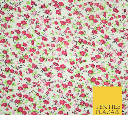 Floral Buttercup Ditsy Flower Printed Poly Cotton Fabric Polycotton Mask 45"