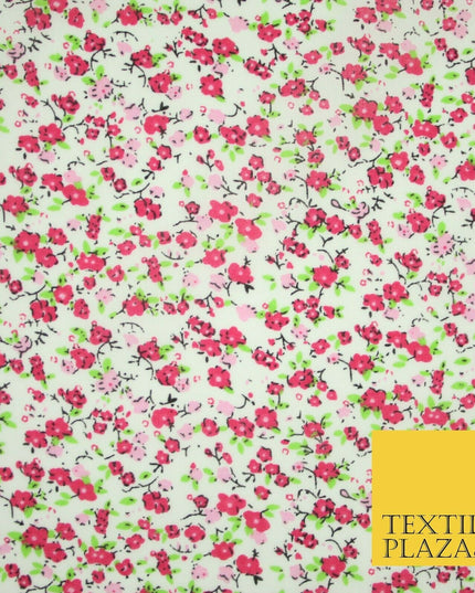 Floral Buttercup Ditsy Flower Printed Poly Cotton Fabric Polycotton Mask 45"