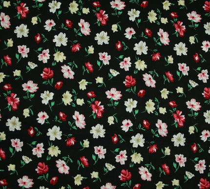 Floral Mini Peony Flower Printed 100% Cotton Poplin Fabric Dress Face Masks 59"