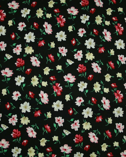 Floral Mini Peony Flower Printed 100% Cotton Poplin Fabric Dress Face Masks 59"