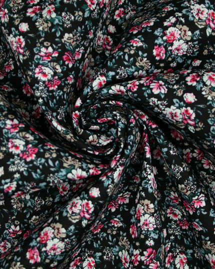 Pansy Cluster Floral Ditsy Printed 100% Cotton Poplin Fabric Dress Face Mask 59"