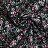 Pansy Cluster Floral Ditsy Printed 100% Cotton Poplin Fabric Dress Face Mask 59"