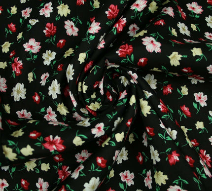 Floral Mini Peony Flower Printed 100% Cotton Poplin Fabric Dress Face Masks 59"