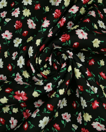 Floral Mini Peony Flower Printed 100% Cotton Poplin Fabric Dress Face Masks 59"