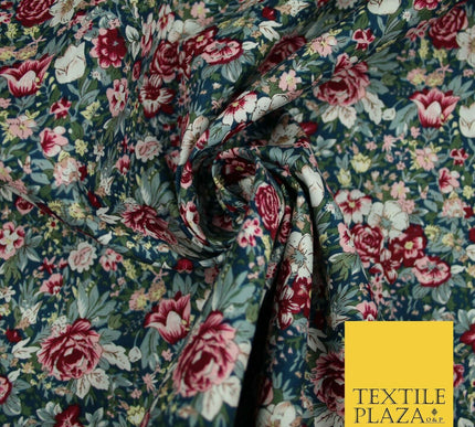 Mix Floral Flower Ditsy Printed 100% Cotton Poplin Fabric Dress Craft Mask 59"