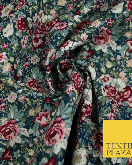 Mix Floral Flower Ditsy Printed 100% Cotton Poplin Fabric Dress Craft Mask 59"