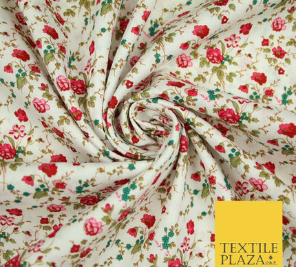 Watercolour Floral Ditsy Printed 100% Cotton Poplin Fabric Dress Face Mask 59"