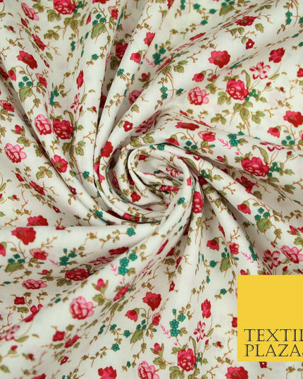 Watercolour Floral Ditsy Printed 100% Cotton Poplin Fabric Dress Face Mask 59"